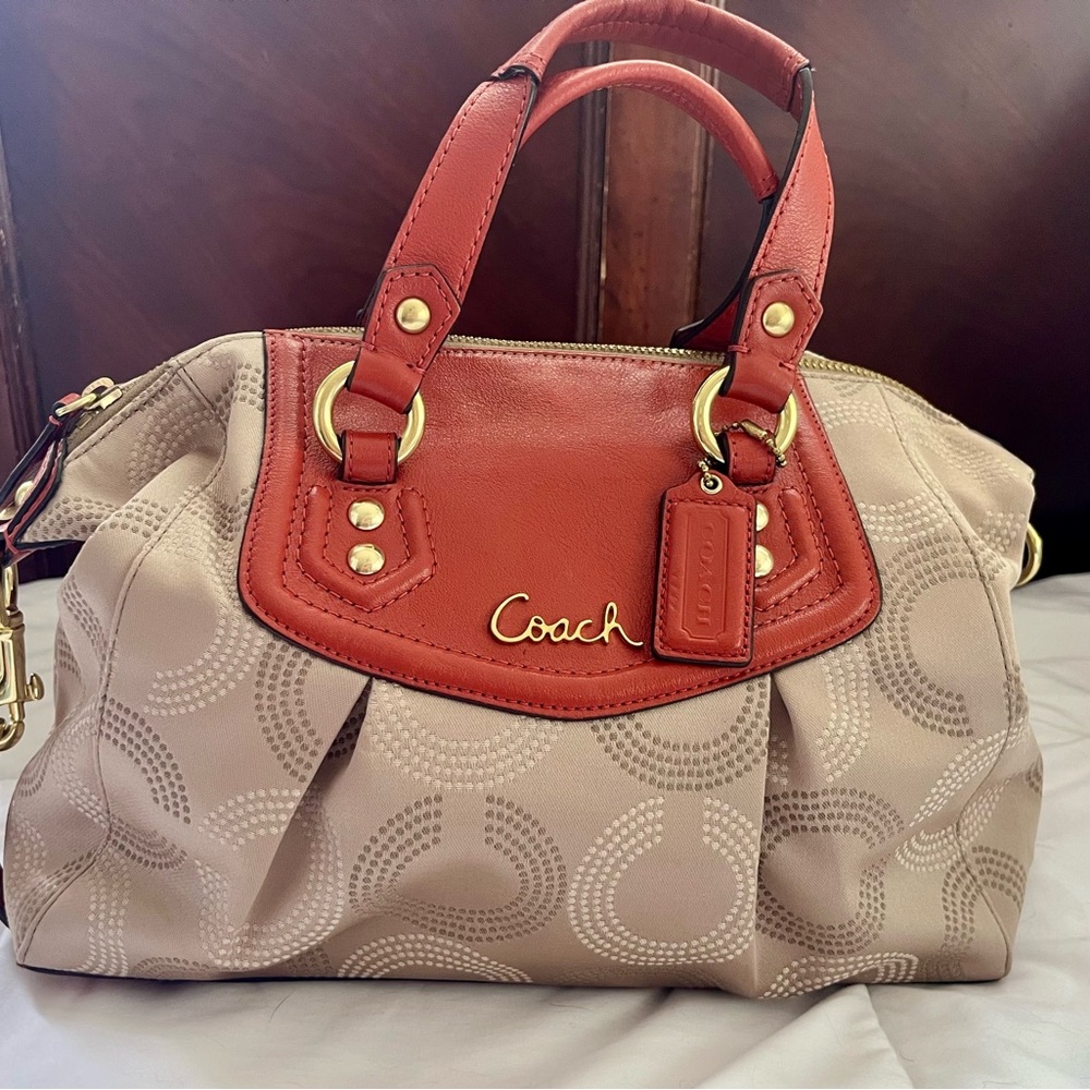 COACH ASHLEY DOTTED OP ART TOTE
